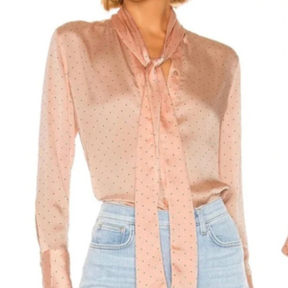 Equipment Luis Blouse Rose Cloud‎ & True Black Polka Dot Blouse Size XS